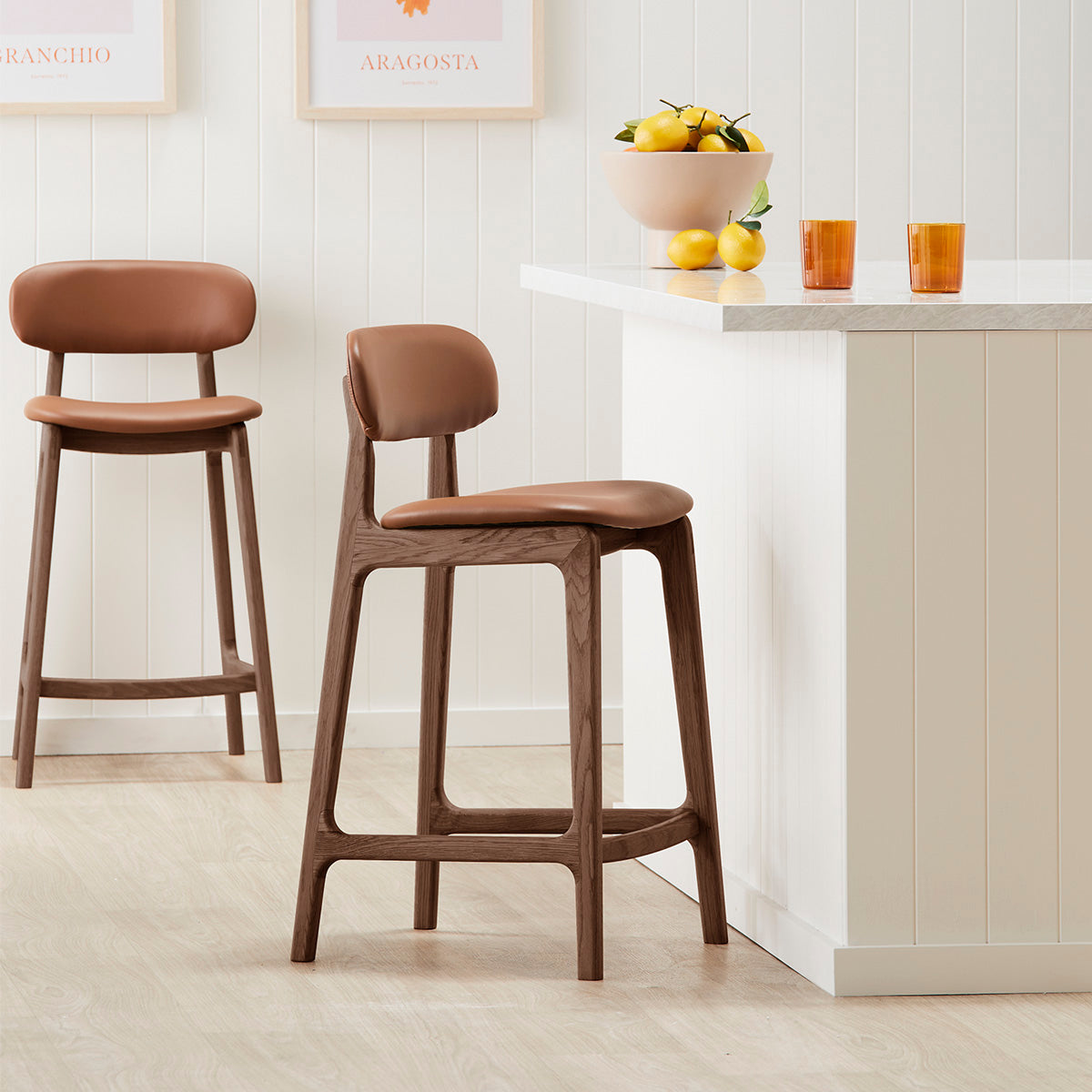 Alaska Leather Bar Stool