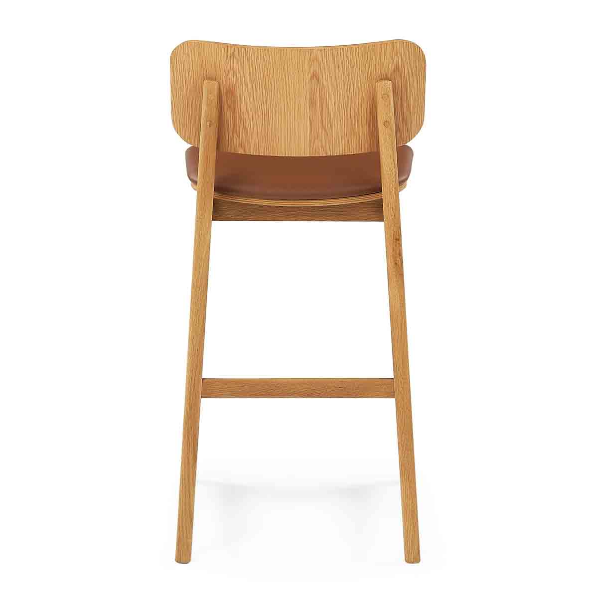 Flair Rattan Leather Bar Stool