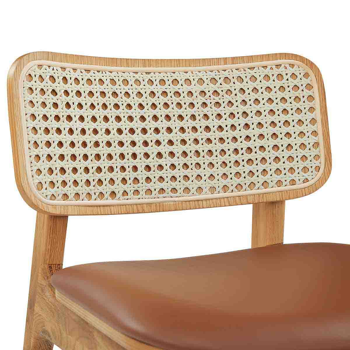 Flair Rattan Leather Bar Stool