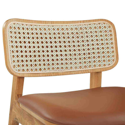 Flair Rattan Leather Bar Stool