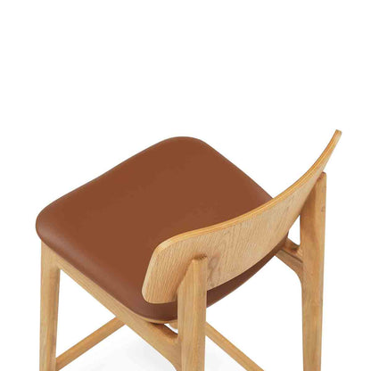 Flair Rattan Leather Bar Stool