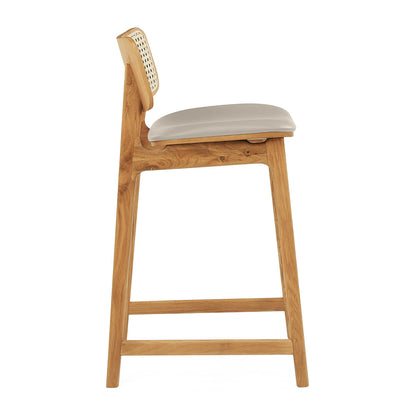 Flair Rattan Leather Bar Stool