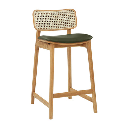 Flair Rattan Leather Bar Stool