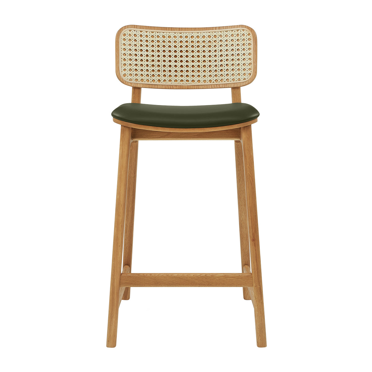 Flair Rattan Leather Bar Stool