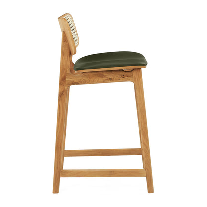 Flair Rattan Leather Bar Stool