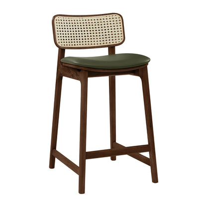 Flair Rattan Leather Bar Stool