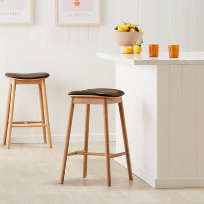 Lando Leather Backless Bar Stool