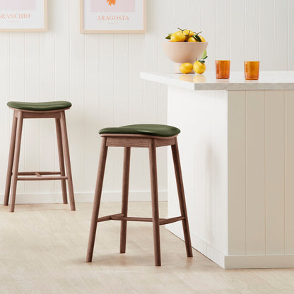 Lando Leather Backless Bar Stool