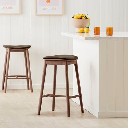 Lando Leather Backless Bar Stool