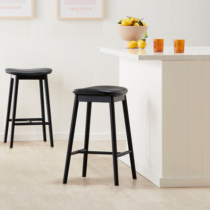 Lando Leather Backless Bar Stool