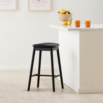 Lando Leather Backless Bar Stool