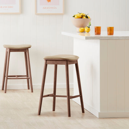 Lando Leather Backless Bar Stool