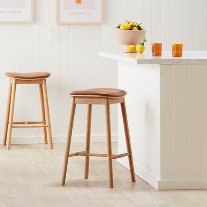 Lando Leather Backless Bar Stool