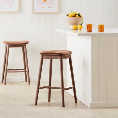 Lando Leather Backless Bar Stool