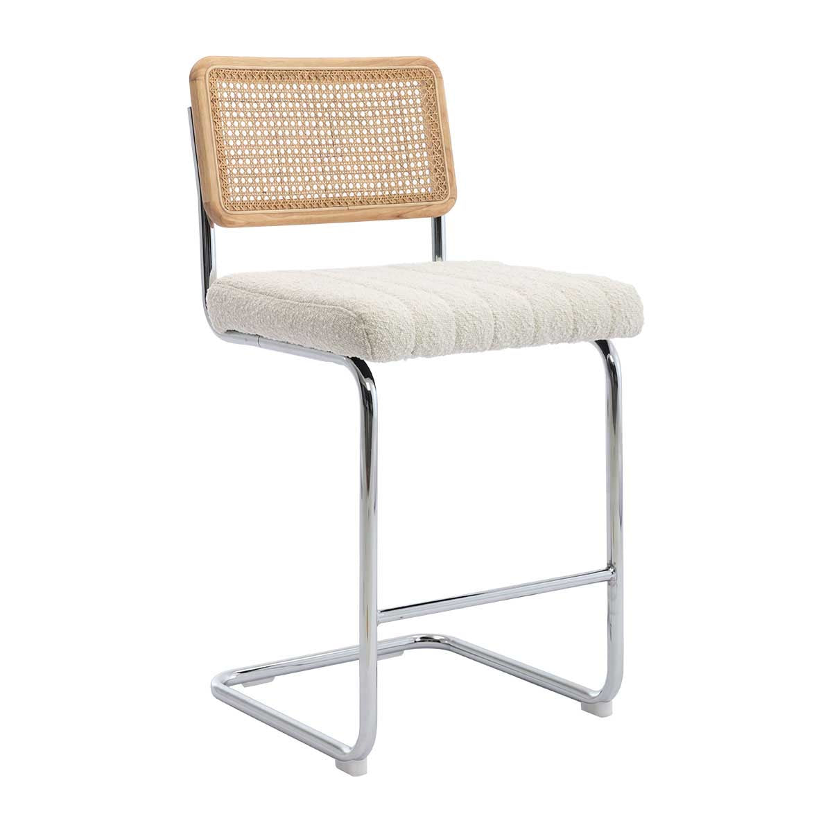 Blake Rattan Boucle Bar Stool