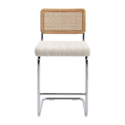 Blake Rattan Boucle Bar Stool