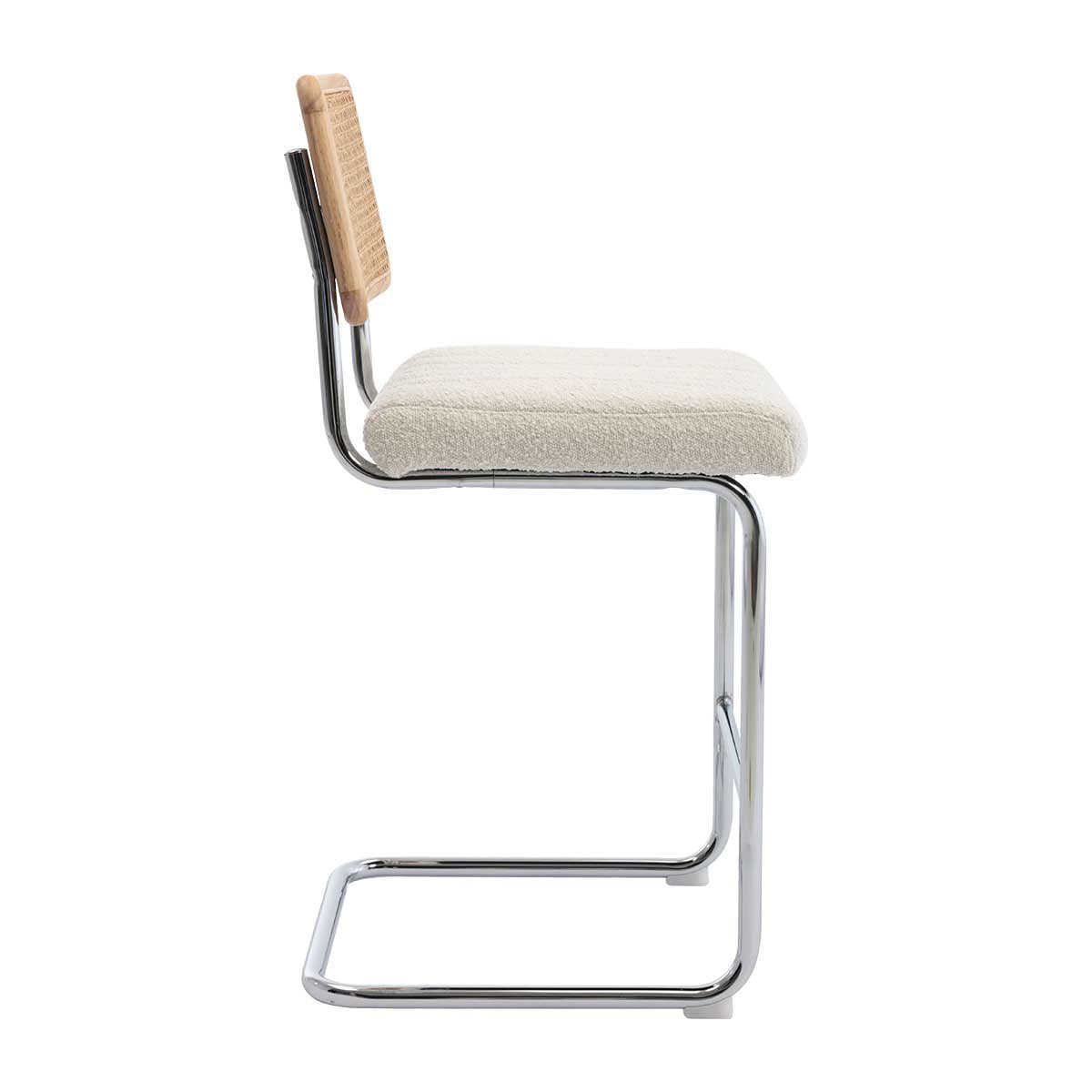 Blake Rattan Boucle Bar Stool