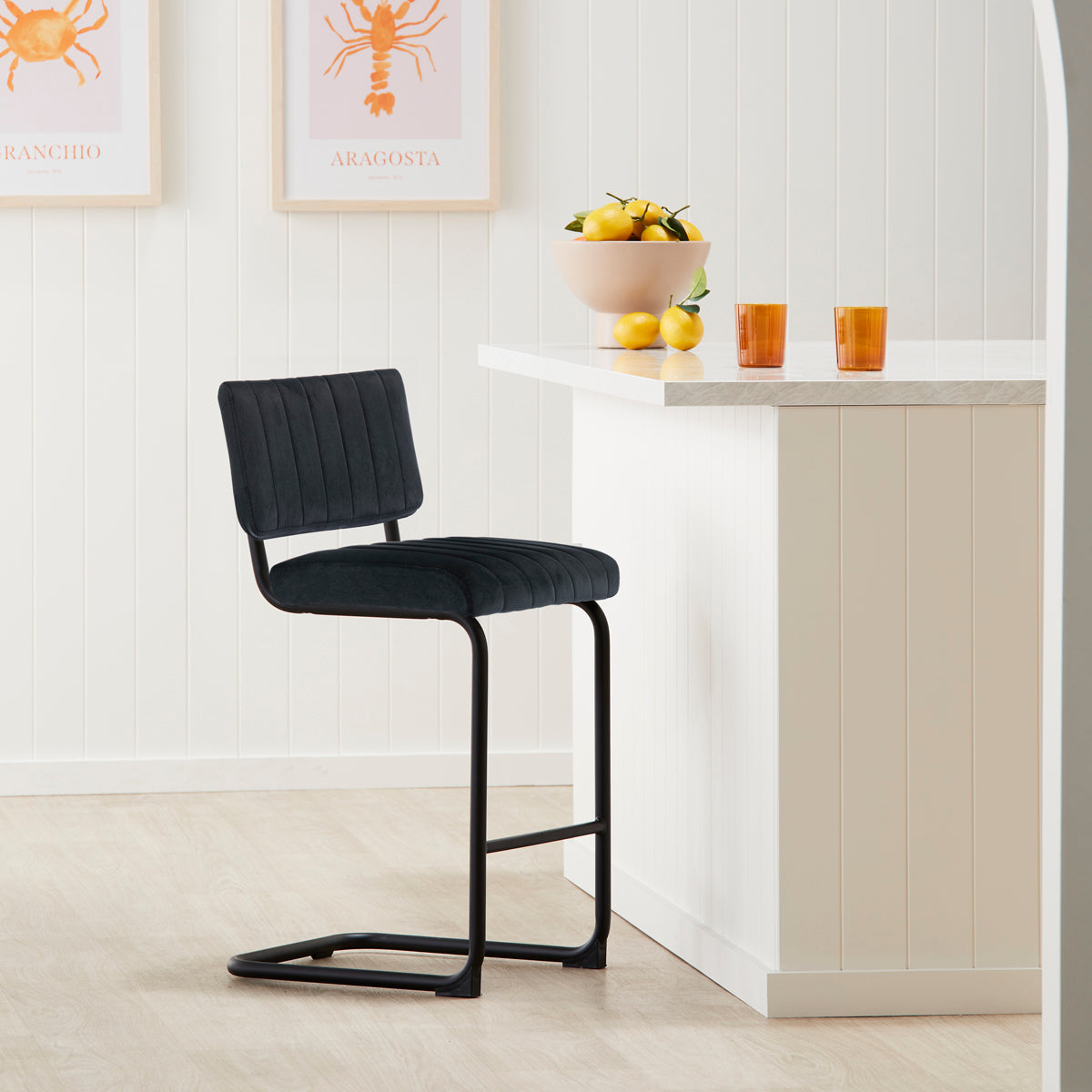 Blake Velvet Bar Stool