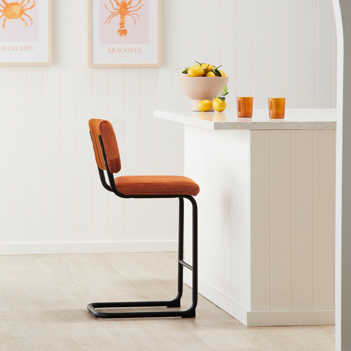 Blake Velvet Bar Stool