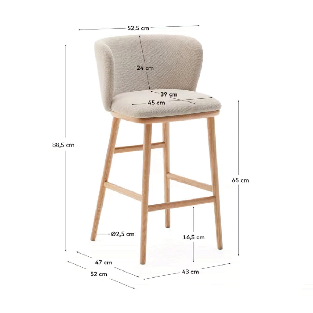 Ciselia Fabric Stool