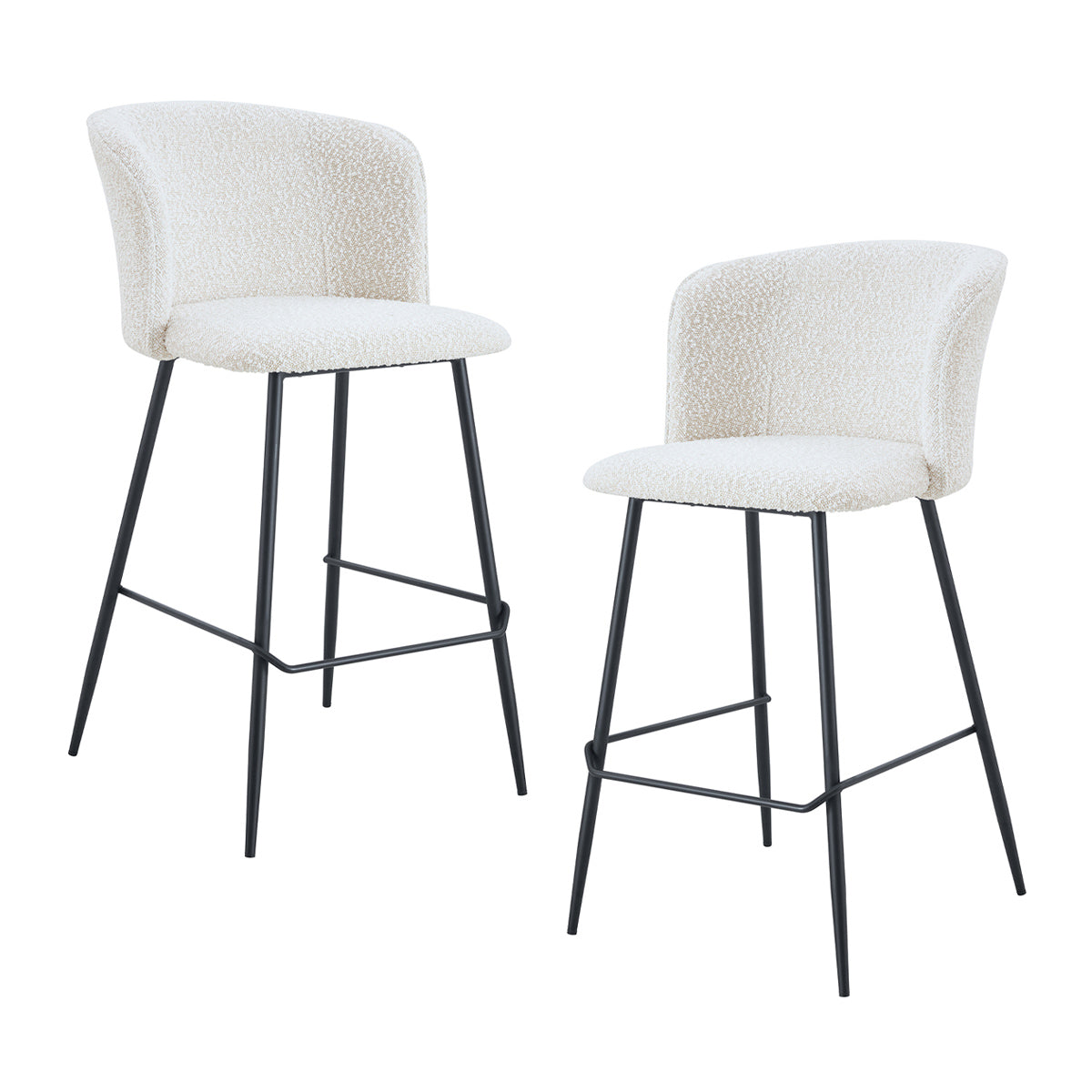 Anita Boucle Bar Stool (Set of 2)