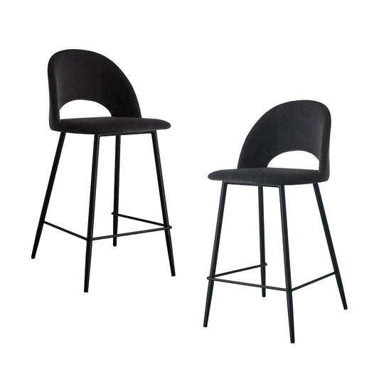 Asta Velvet Bar Stool (Set of 2)