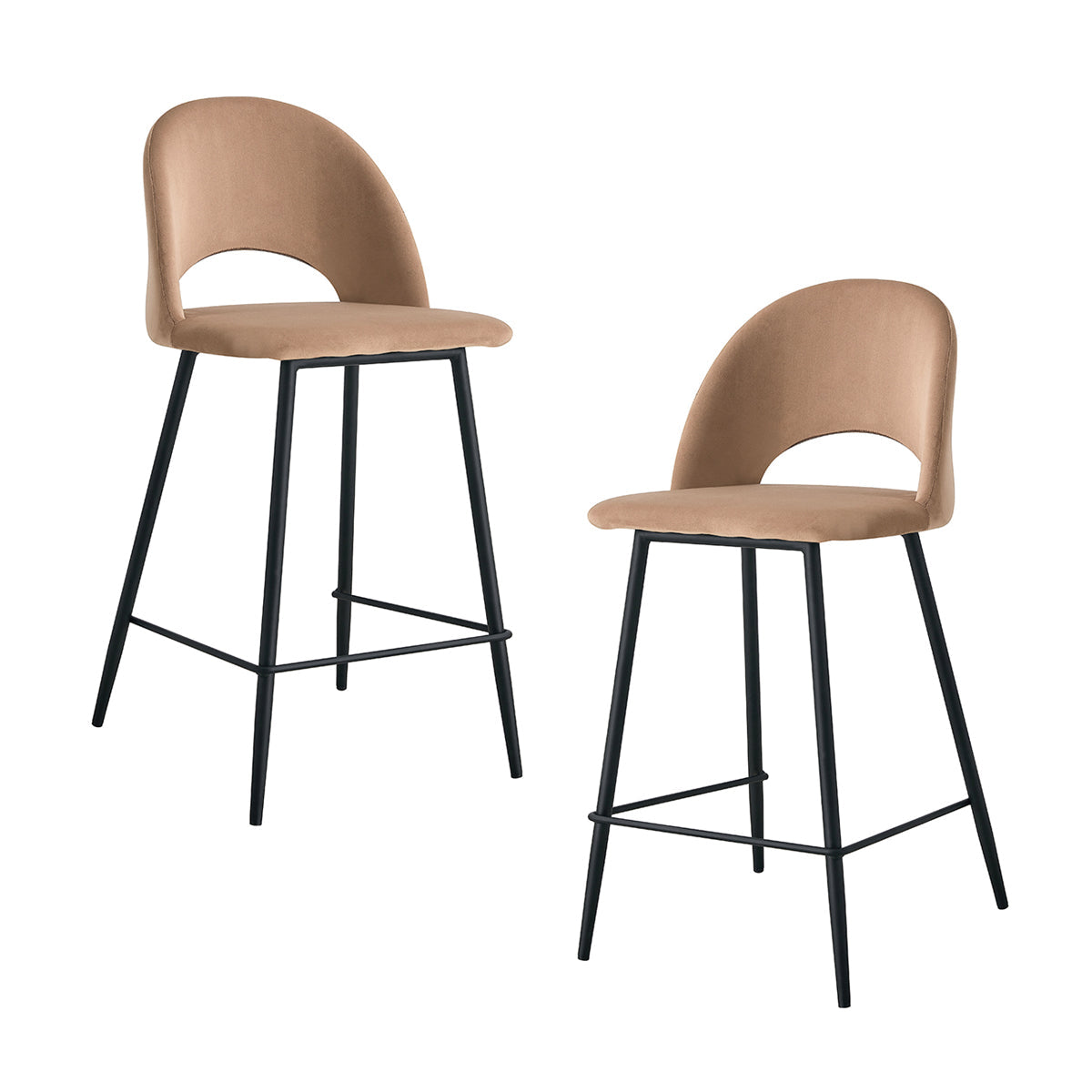 Asta Velvet Bar Stool (Set of 2)