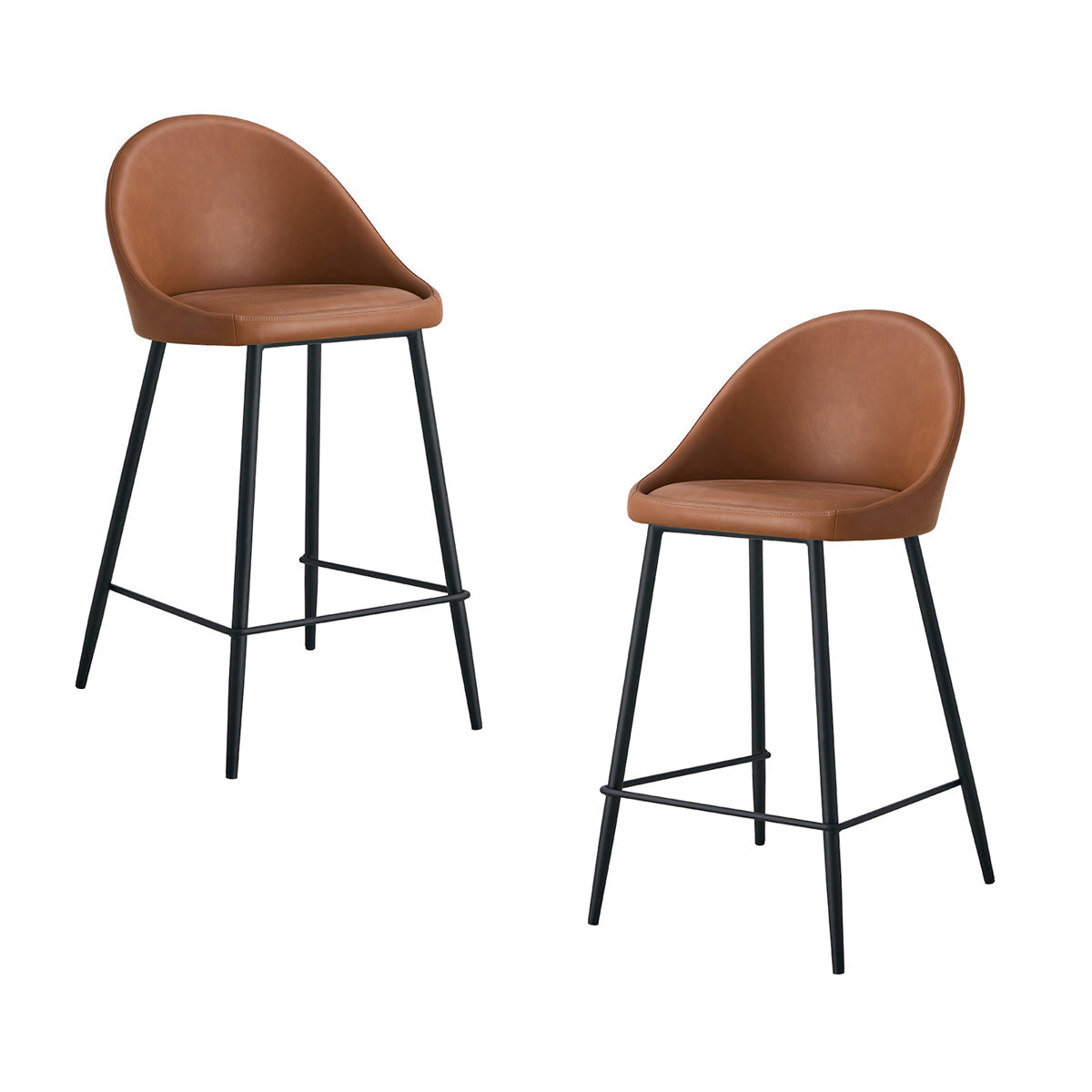 Leo Leatherette Bar Stool (Set of 2)