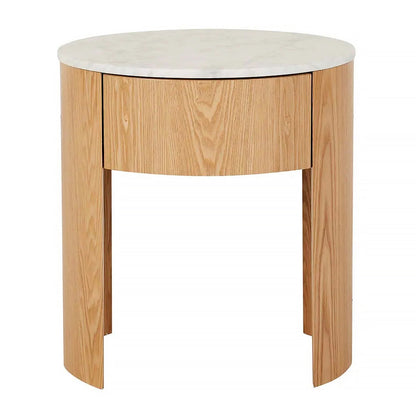 Oberon Crescent Marble Bedside Table