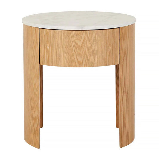 Oberon Crescent Marble Bedside Table