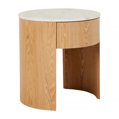 Oberon Crescent Marble Bedside Table
