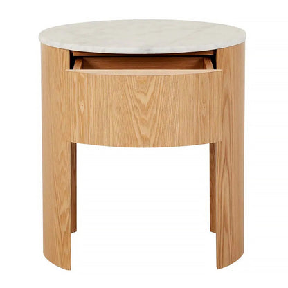 Oberon Crescent Marble Bedside Table