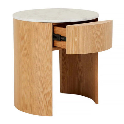 Oberon Crescent Marble Bedside Table