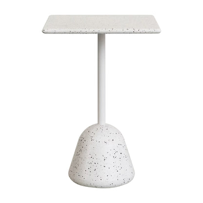 Saura Square Outdoor High Bar Table (White, Terrazzo)