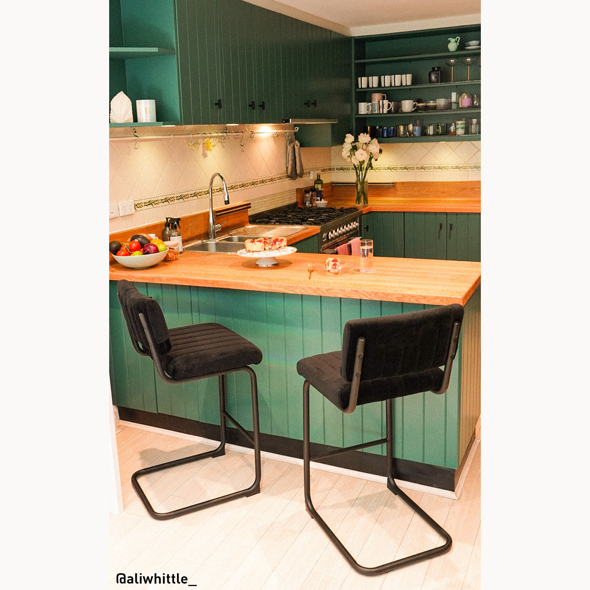 Blake Velvet Bar Stool