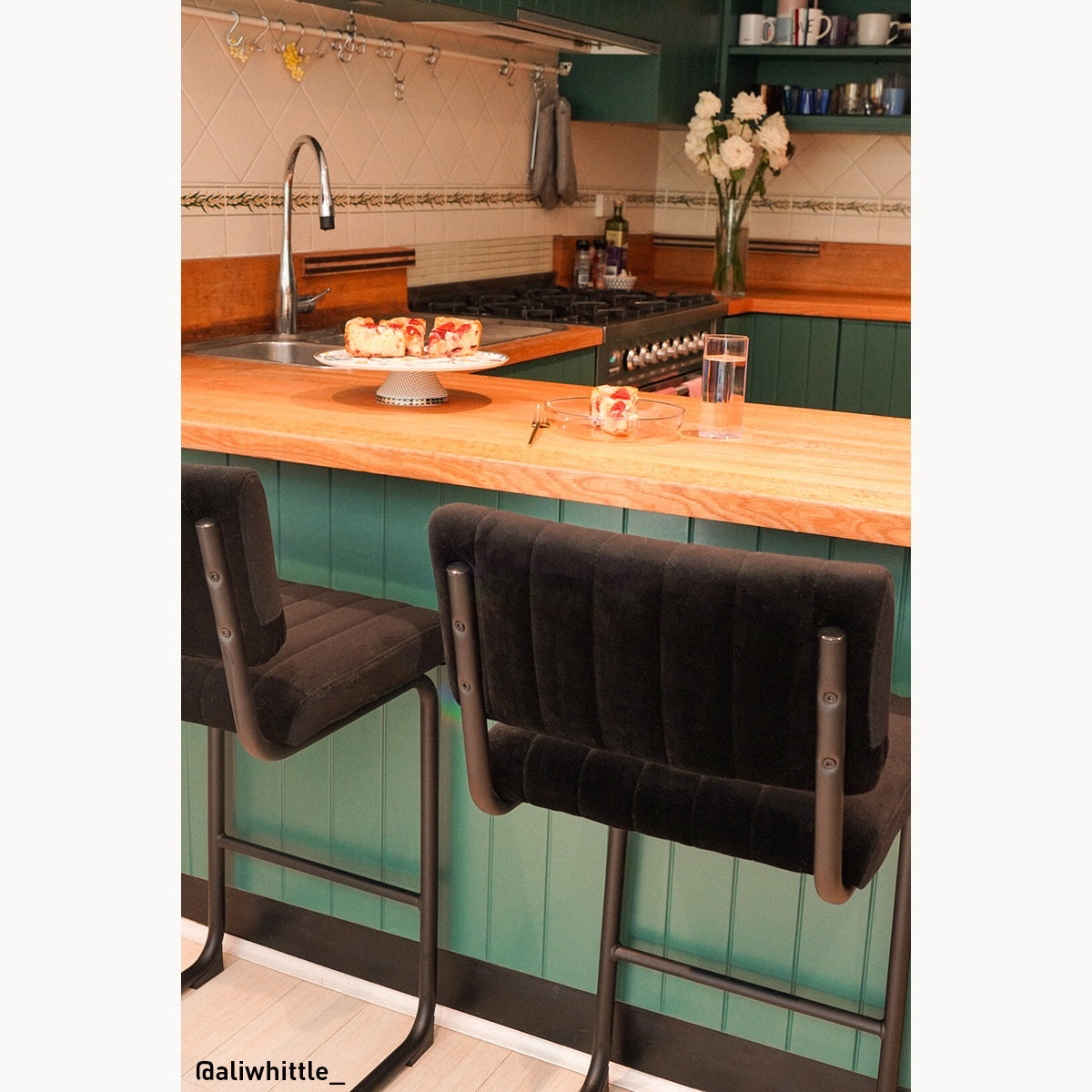 Blake Velvet Bar Stool