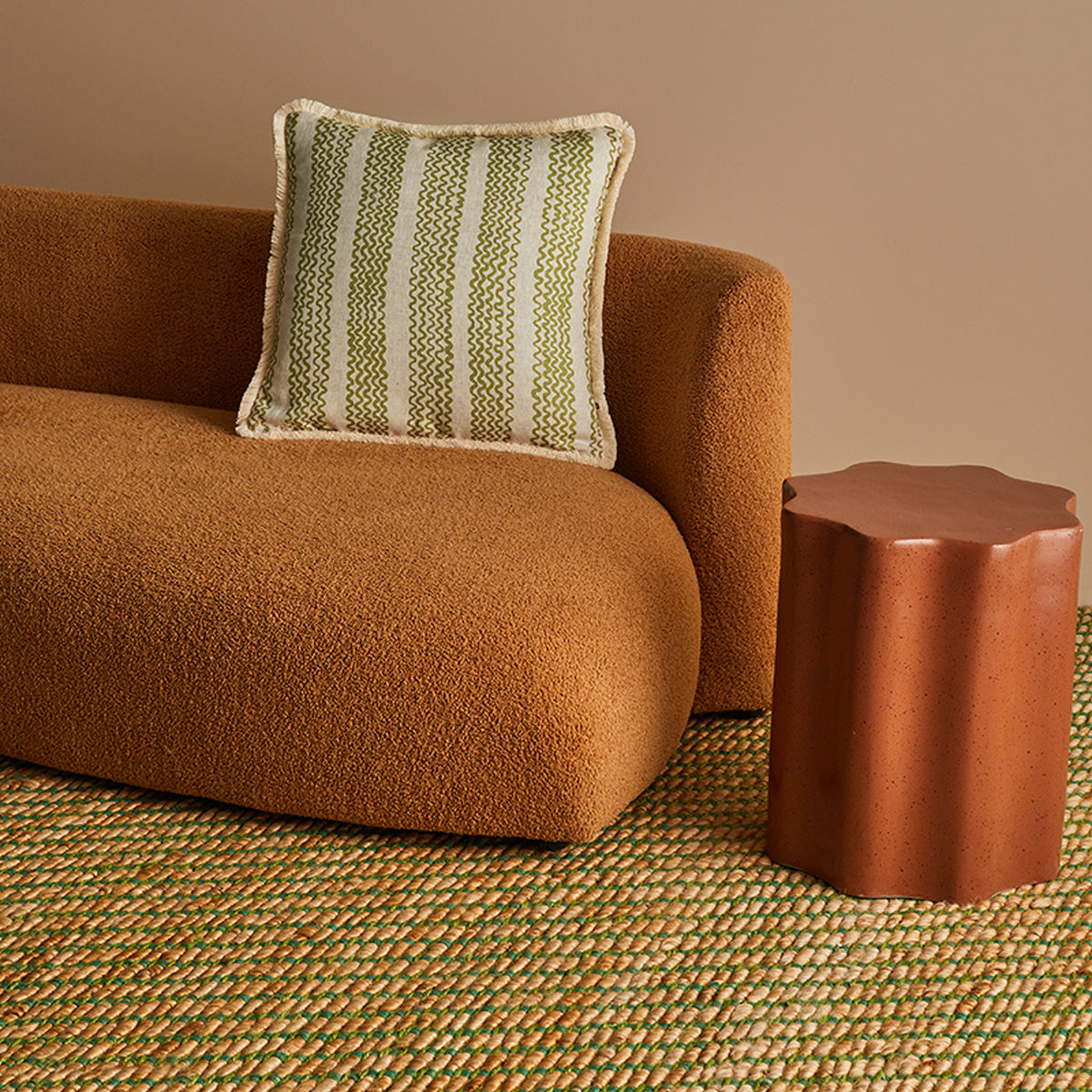 Mini Olive Wave Cushion