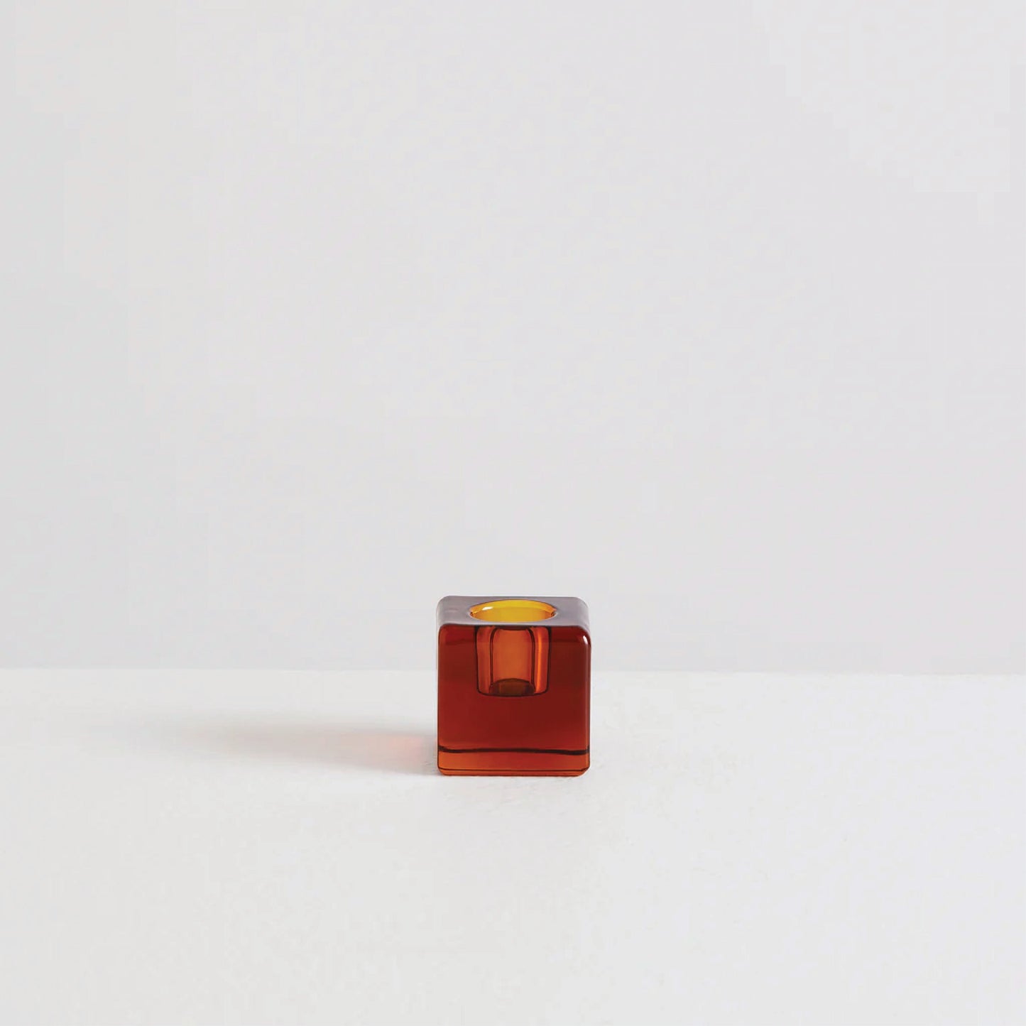 Le Cube Single Candle Holder (Amber)