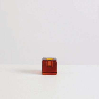 Le Cube Single Candle Holder (Amber)