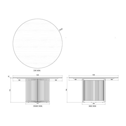 Casablanca Round Dining Table (Oak, 150cm)