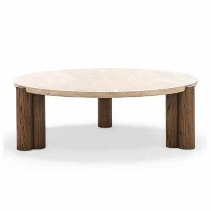 Alba Round Travertine Coffee Table