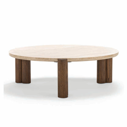 Alba Round Travertine Coffee Table