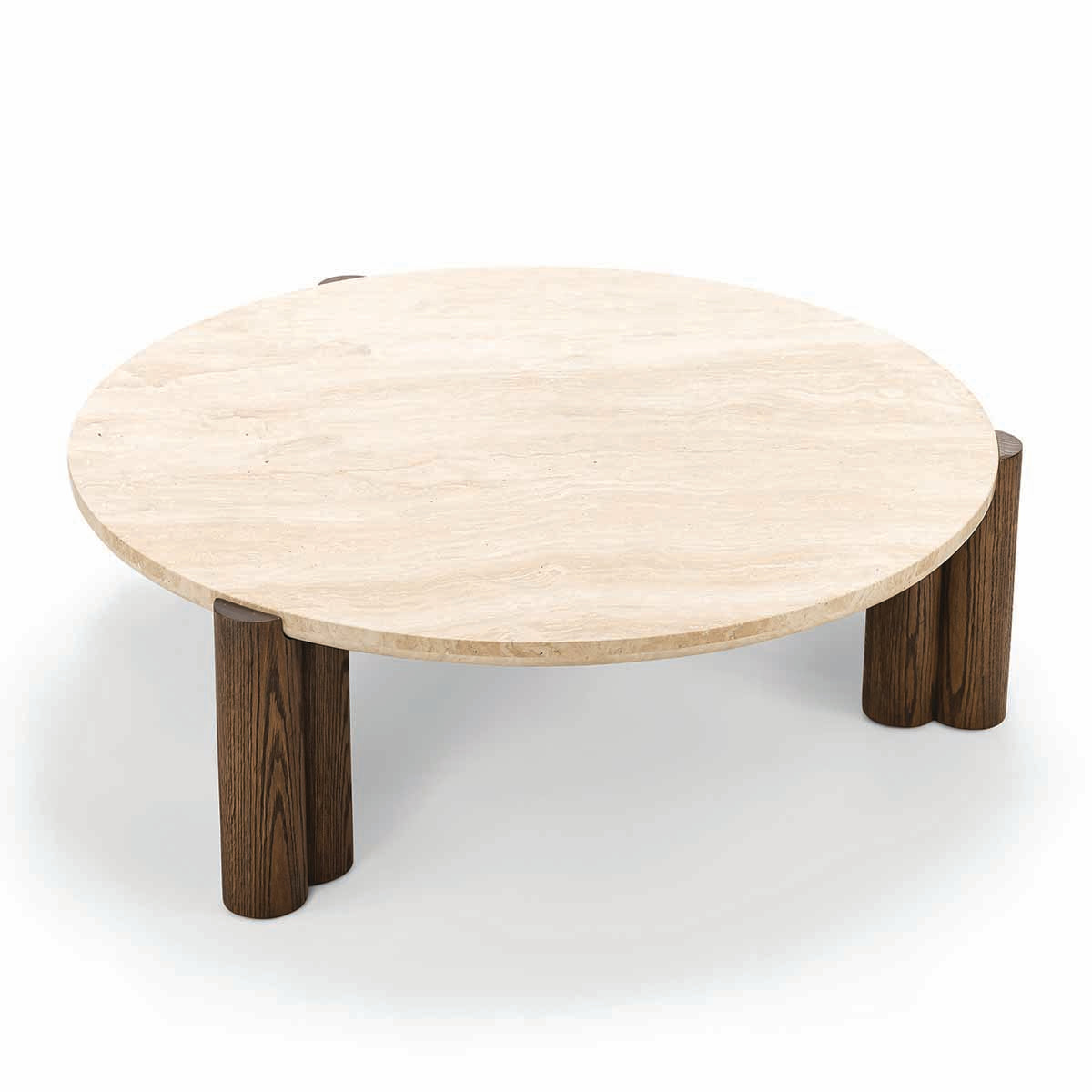 Alba Round Travertine Coffee Table