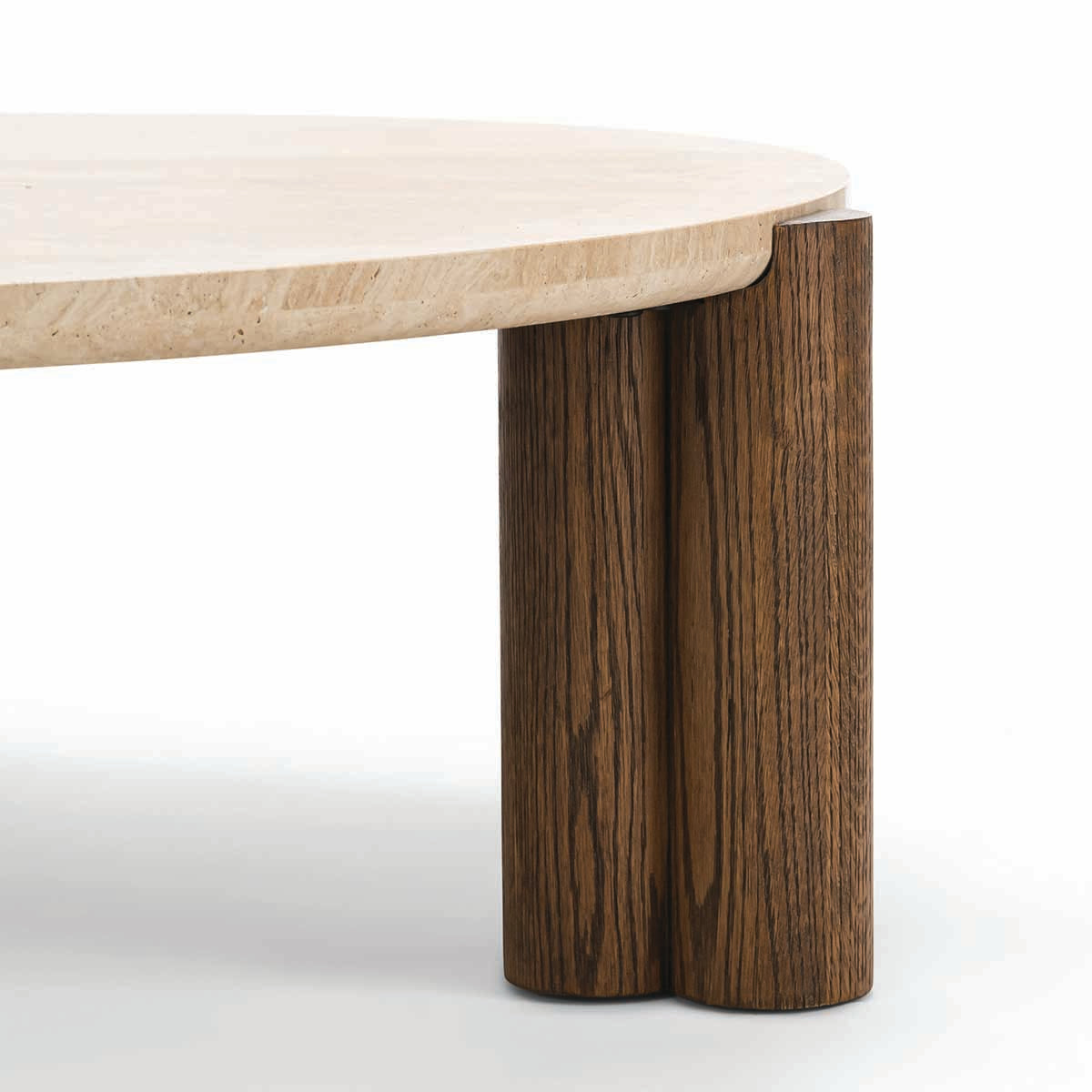 Alba Round Travertine Coffee Table