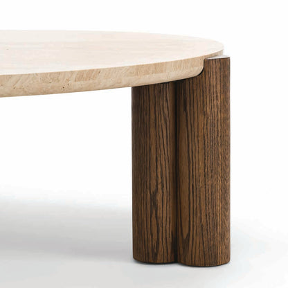 Alba Round Travertine Coffee Table
