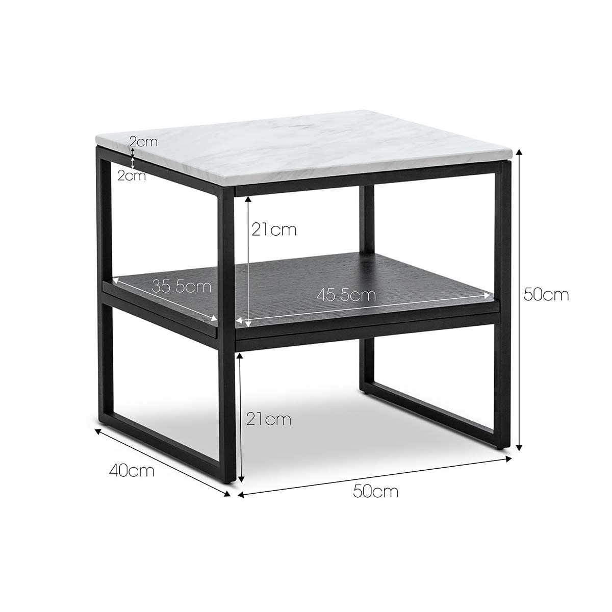 Zara Marble Square Shelf Coffee Table