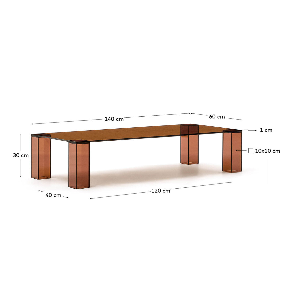 Adularia Glass Rectangular Coffee Table