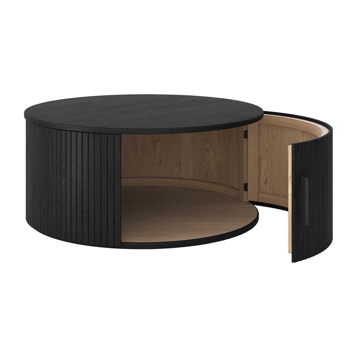 Noir Round Storage Coffee Table (80cm)