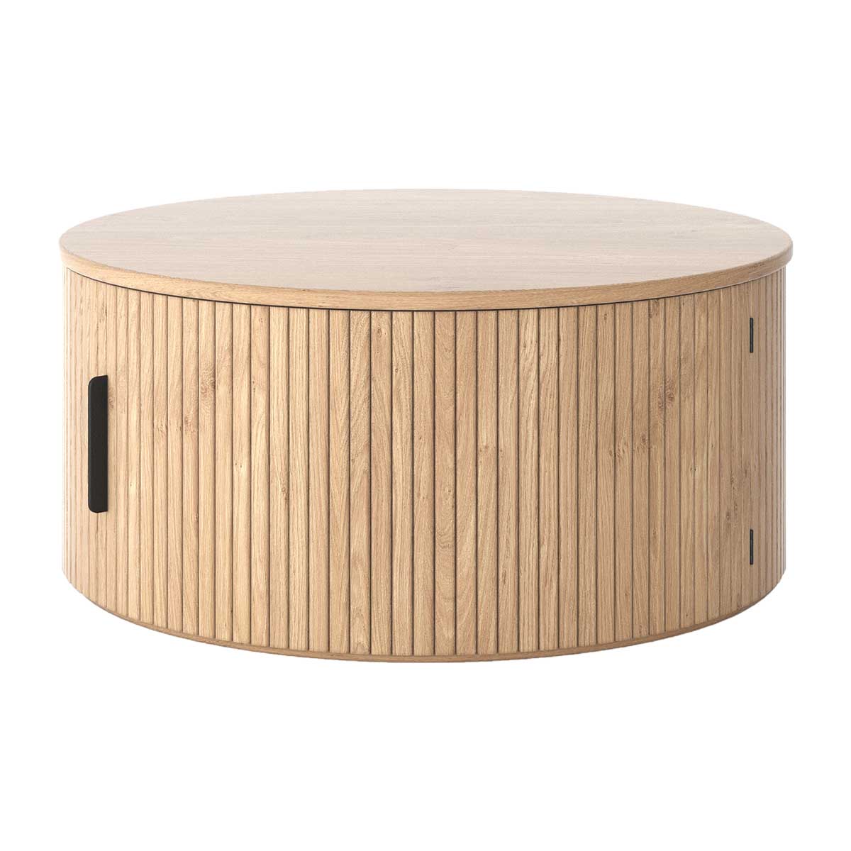 Noir Round Storage Coffee Table (80cm)