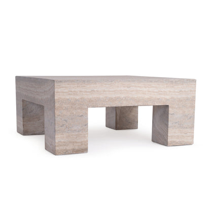 Palermo Square Coffee Table (Natural Stone Finish)